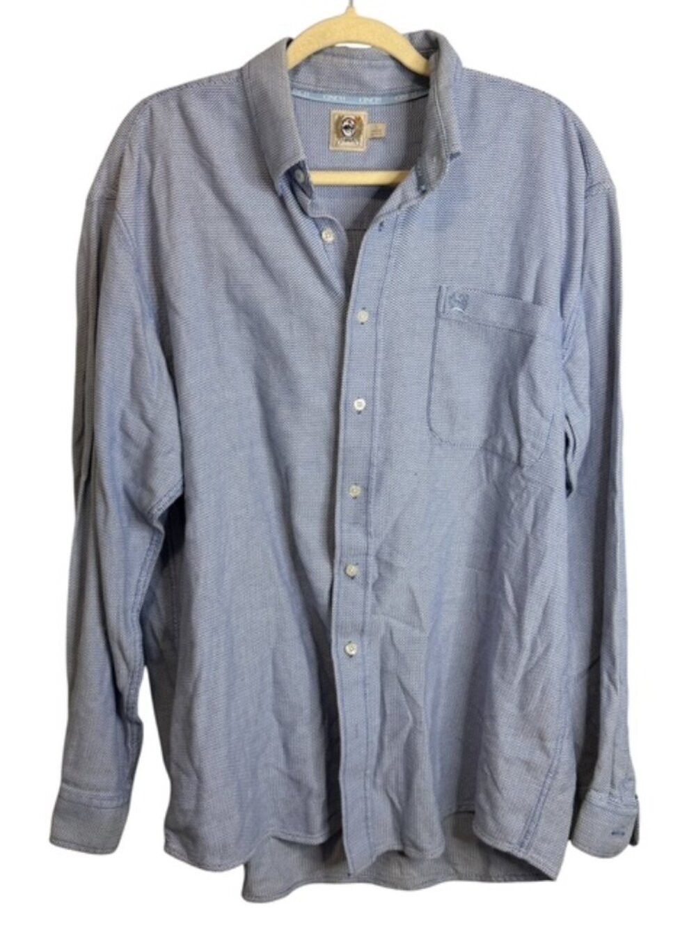 Cinch Shirt Men's Large Rodeo Western Cowboy Long Sleeves Workwear Blue White
